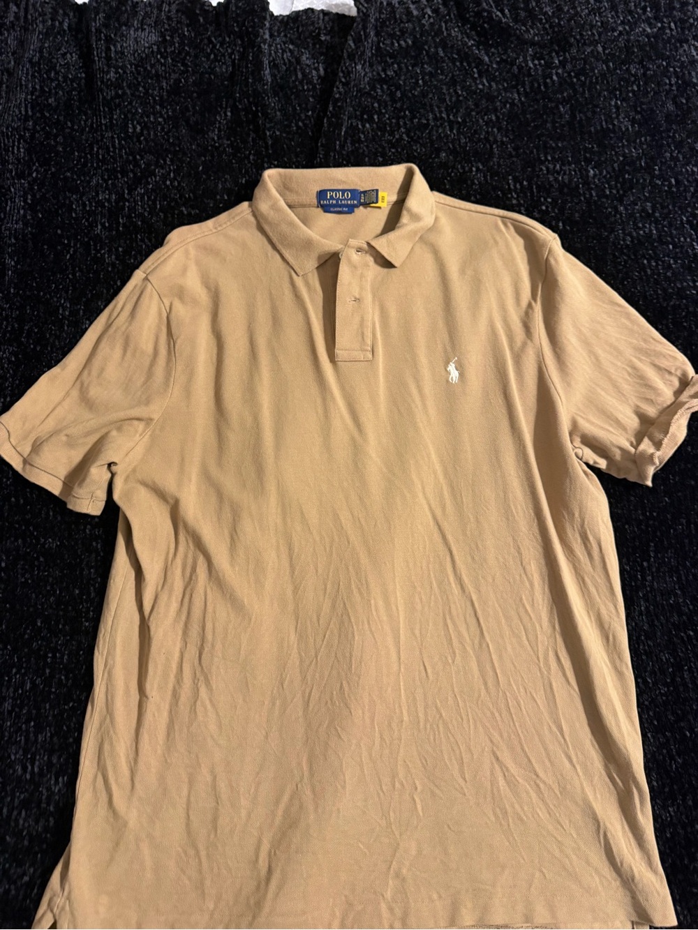Ralph Lauren Polo Shirt in Tan with White Logo